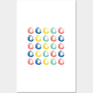 Colorful Circles, Pink, Blue, Yellow and Green Posters and Art